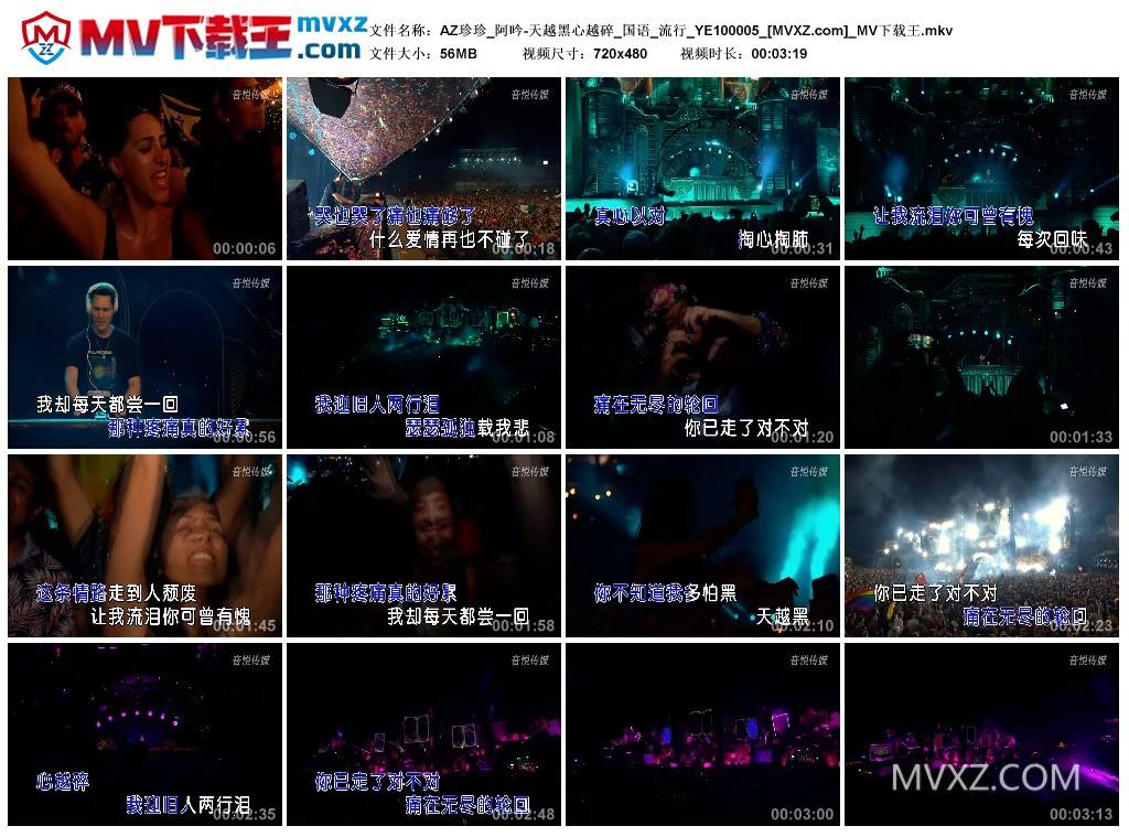 AZ珍珍_阿吟-天越黑心越碎_国语_流行_YE100005